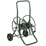 Dévidoir de tuyau d'arrosage sur roues capacité 30 m de tuyau de Ø 16mm dévidoir chariot enrouleur métal vert