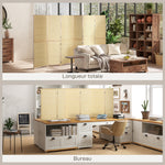 Paravent en bois de bambou 6 panneaux 270 x 180 cm séparateur de pièce cloison de séparation pliable - naturel