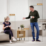 Table d'appoint ovale bout de canapé rangement ouvert pieds en acier design à lattes 50x39x50cm effet bois naturel