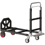 2-en-1 Orga erabilgarria, 220 kg-ko karga-ahalmena, tolesgarria, altzairuzko plataforma-orga, helduleku erregulagarria, 360°-ko gurpilak, 112x41x92 cm, beltza