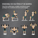 Ensemble d'haltères Courtes Total 30 Kg 2 en 1 poids réglable Barres incluses - entraînement Musculaire & haltérophilie