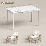 Table à manger extensible 80-120 cm pour 4 à 6 personnes, table de cuisine avec extension coulissante, blanc