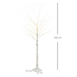 Albero luminoso a LED, decorazione luminosa bianco caldo, 96 LED 180 cm, decorazione natalizia, camera da letto, casa, bianco
