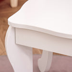 Coiffeuse Enfant avec Tabouret, Miroir triptyque et tiroir Coulissant - Coiffeuse dim. 63L x 40l x 85,5H cm