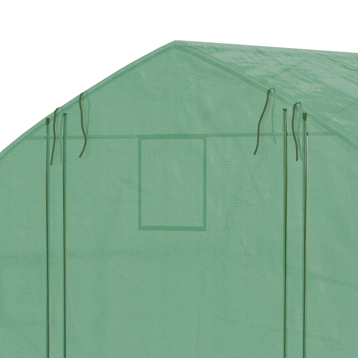 Serre de jardin tunnel 10,4 m² serre de jardin anti-UV porte zippée enroulable fenêtres maille 350 x 300 x 200 cm vert