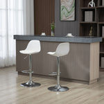 Lot de 2 tabourets de bar chaise haute cuisine avec dossier et repose-pieds, hauteur réglable, 41x42x82-104cm, blanc