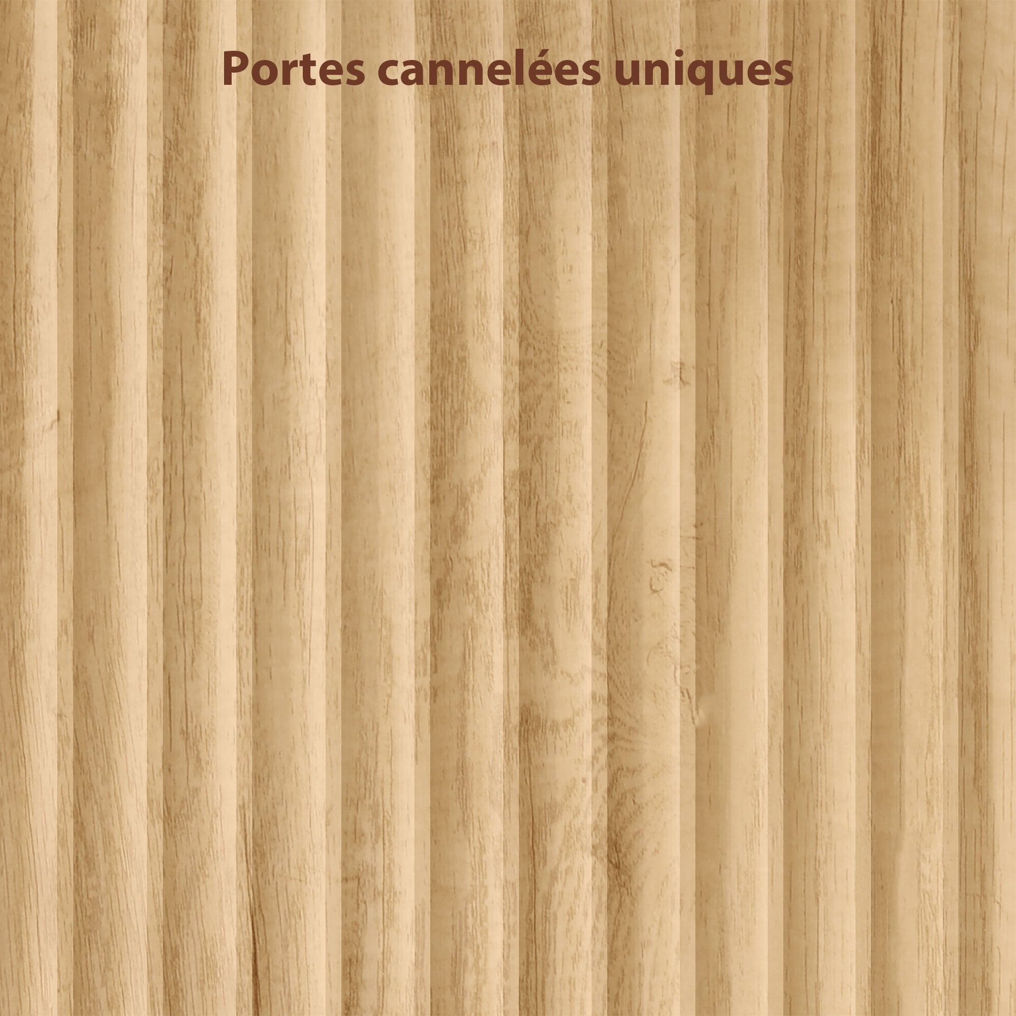 Armoire chambre penderie avec 2 portes à fermeture douce, 2 tiroirs et barre de suspension, 80x50x180cm, bois naturel