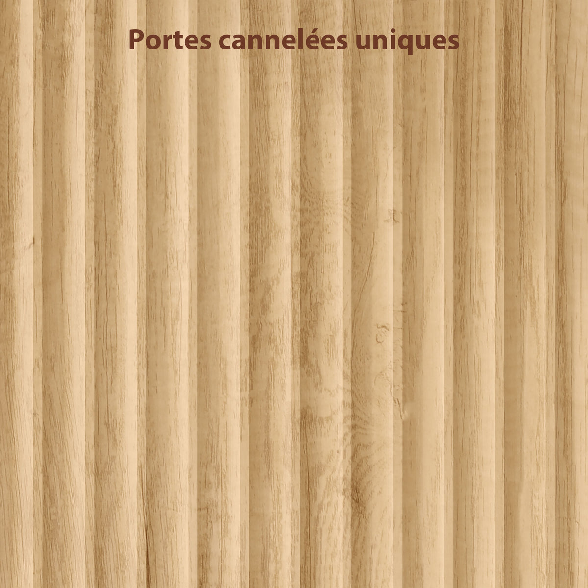 Armoire chambre penderie avec 2 portes à fermeture douce, 2 tiroirs et barre de suspension, 80x50x180cm, bois naturel