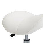 Tabouret à roulettes, tabouret de massage avec hauteur réglable 49-61 cm et selle ergonomique, chaise de travail à roulettes pivotant 360°, pour salon de massage tatouage clinique spa, blanc