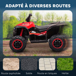 Quad électrique enfant de 3 à 5 ans 12 V 2 moteurs 2 vitesses 3-6 km/h phares LED klaxon rouge
