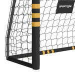 But de Football avec Mousse de Protection, 5 Piquets de Sol et Filet en PE, 180x60x120cm, Jaune