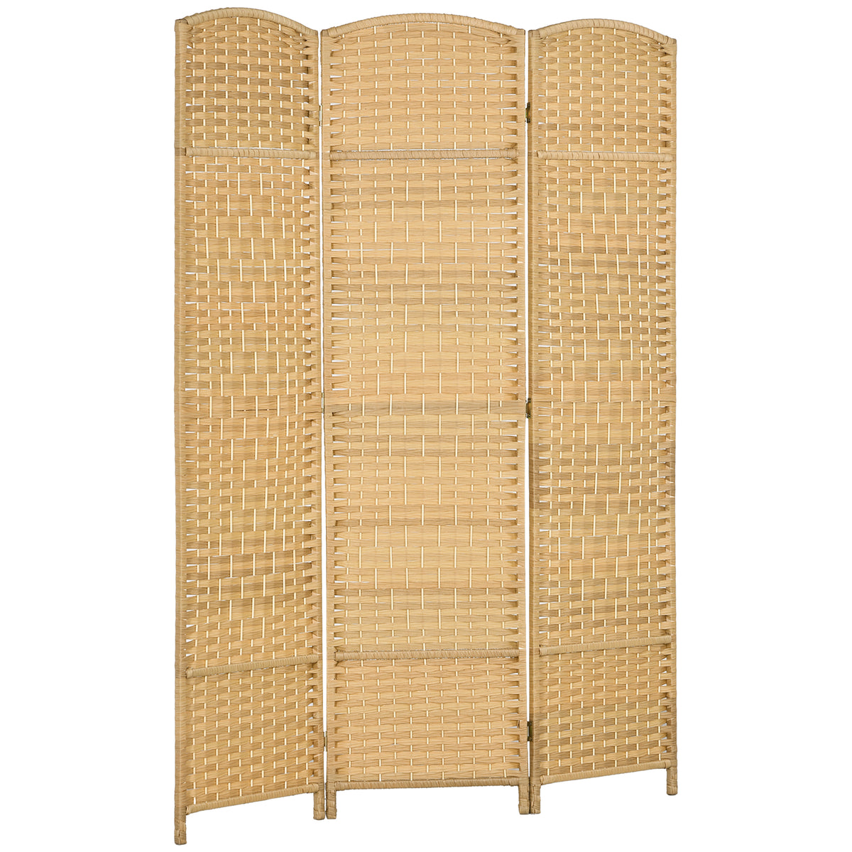 Paravent intérieur en bois 3 panneaux séparateur de pièce pliable pour salon chambre 135 x 180 cm bois naturel