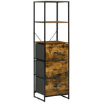 Meuble de rangement avec étagères et 3 tiroirs en tissu pliables amovibles, style industriel, dim. 44L x 40l x 155H cm