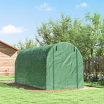 Serre de Jardin Tunnel 8 m² 4L x 2l x 1,9H m Acier galvanisé renforcé diamètre 2,4 cm + PE fenêtres Porte Vert