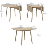 Table de cuisine pliable table à manger pliante avec plateau rabattable en bois pour 2 à 4 personnes bois naturel