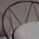 Lot de 2 tabourets de Bar Design néo-rétro réglable pivotant avec Repose-Pied métal Noir Lin Gris