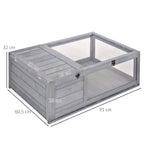 Maison enclos cage habitat pour petit animal tortues avec 2 espaces 91 x 60,5 x 32 cm bois massif gris