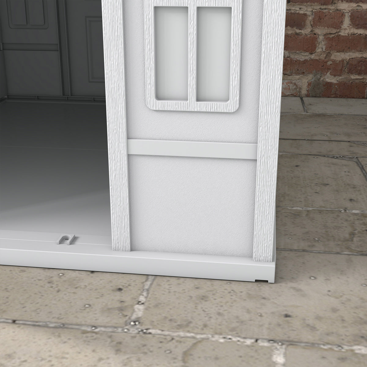 Niche pour Chien Extérieur avec Toit en Pente et Porte Avant Ouverte, pour Chiens Moyens et Grands, 84,2x98,2x82cm, Gris