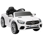 Voiture Électrique Enfants 12V Mercedes-Benz SL500, 3-5 km/h, 2 Moteurs, Télécommande 2,4G, pour 3-5 Ans, Blanc