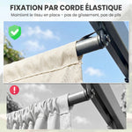 Toile de toit pour pergola tonnelle rétractable de 4 x 3 m - toile uniquement 350 x 260 cm crème