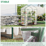 Serre de jardin 8 étagères bâche transparente PVC porte enroulable 143 x 73 x 195 cm - transparent