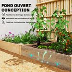 Carré Potager de jardin en Bois massif, Jardinière Surélevé avec séparateur, 235 x 121 x 26 cm, effet Bois Naturel