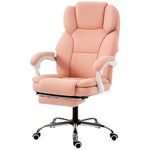 Chaise Bureau Ergonomique, Fauteuil de Bureau Inclinable en Cuir Synthétique Adapté aux Animaux, Hauteur Réglable, Rose