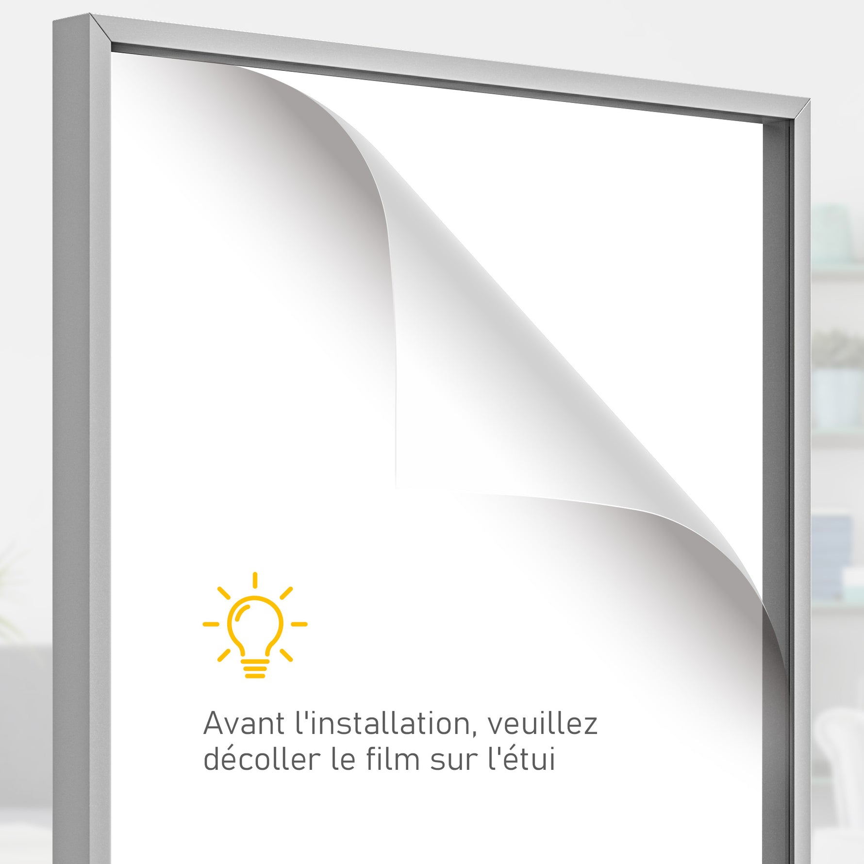 Frame box T-frame cadre aluminium pour maillot porte acrylique doublure interne feutre 70 x 90 cm