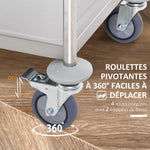 Chariot de service desserte de cuisine à roulettes 2 étagères 80L x 45l x 82H cm acier inox. chromé