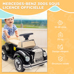 Porteur Enfants Voiture Licence Mercedes-Benz 300S 18-48 mois coffre rangement sous le siège noir