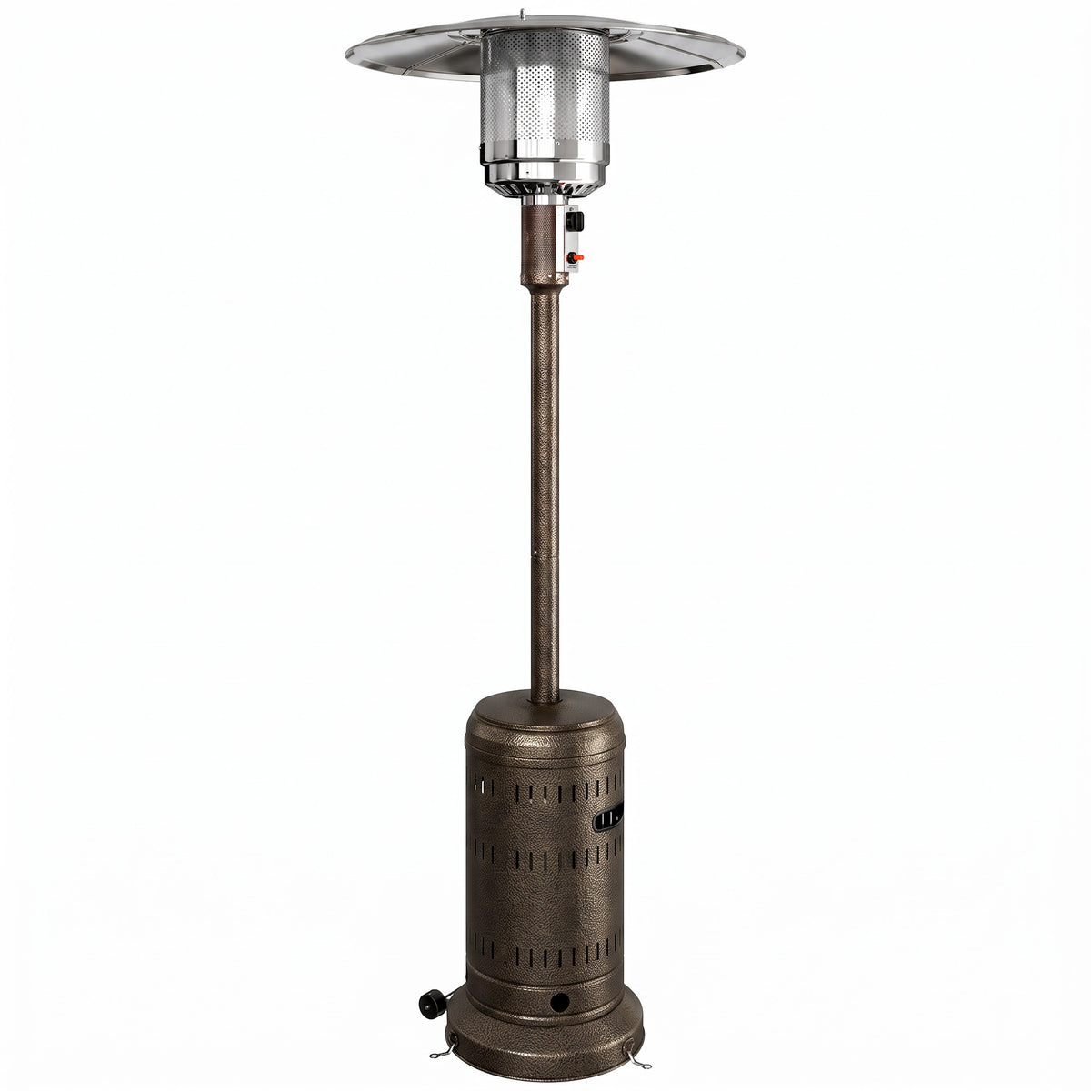 Riscaldatore da Esterno per Terrazzo Portatile 13 kW, Livelli di Calore Regolabili, Anti-Ribaltamento, 82x82x223cm, Marrone Scuro