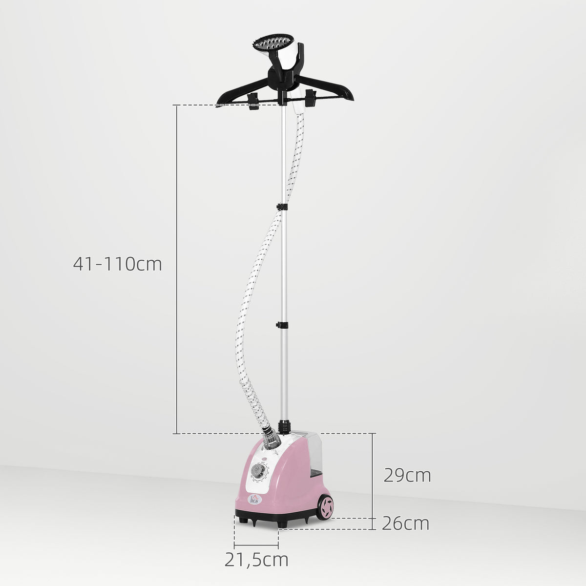 Défroisseur vapeur vertical défroisseur à vêtements 1,4 L 1950 W débit vapeur 32g/min tige telescopique rose noir