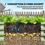 Carré Potager de Jardin Rectangulaire, Tôle d'Acier Ondulée, 120 x 60 x 30,5 cm, Vert