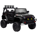 Voiture électrique enfants UTV avec télécommande 2,4G, 2 moteurs 12 V, musique, klaxon, lumières LED, 100x63x65cm, noir