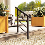 Outdoor Stair Railing for 1 to 3 Steps, Metal Stair Handrail with Installation Kit, Black