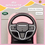 Porteur enfants voiture sous licence Land Rover, véhicule à pousser, klaxon, sons de moteur, rangement sous siège, rose