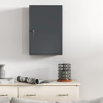 Armadietto portamedicinali a 2 ripiani, 3 livelli, chiudibile a chiave, dim. 40L x 18P x 60A cm, 2 chiavi, metallo, grigio fumé