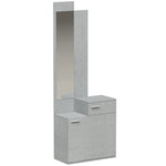 Ensemble meuble d'entrée avec meuble à chaussures abattant, vestiaire avec miroir, tiroir et plateau, gris