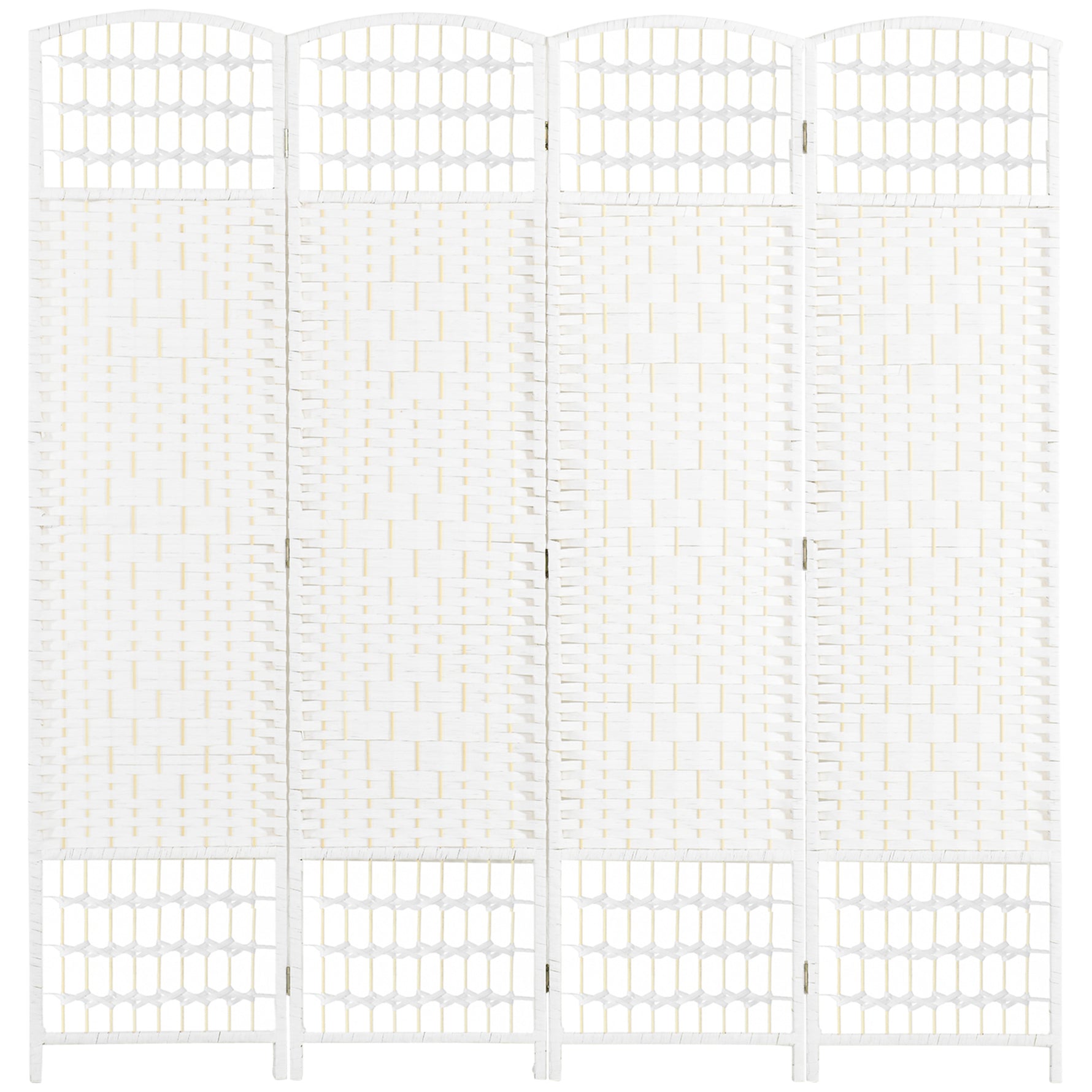 Paravent intérieur en bois séparateur de pièce cloison pliable 4 panneaux 160 x 170 cm blanc