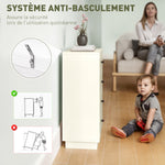 Commode 4 tiroirs moderne, meuble de rangement pour chambre à coucher, salon, entrée, 47 x 29 x 75 cm, crème