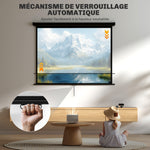 Écran de projection de 84 pouces, écran vidéoprojecteur, 4:3 4K HD, fixation mur ou plafond, 181l x 8P x 138H cm, noir