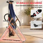 Table d'Inversion Pliable en Acier, Inversion 0-90°, Verrou de Cheville Réglable, 122x59x130cm, Rouge