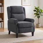 Fauteuil relax inclinable en polaire Teddy, fauteuil de relaxation avec repose-pieds extensible, assise rembourrée, gris