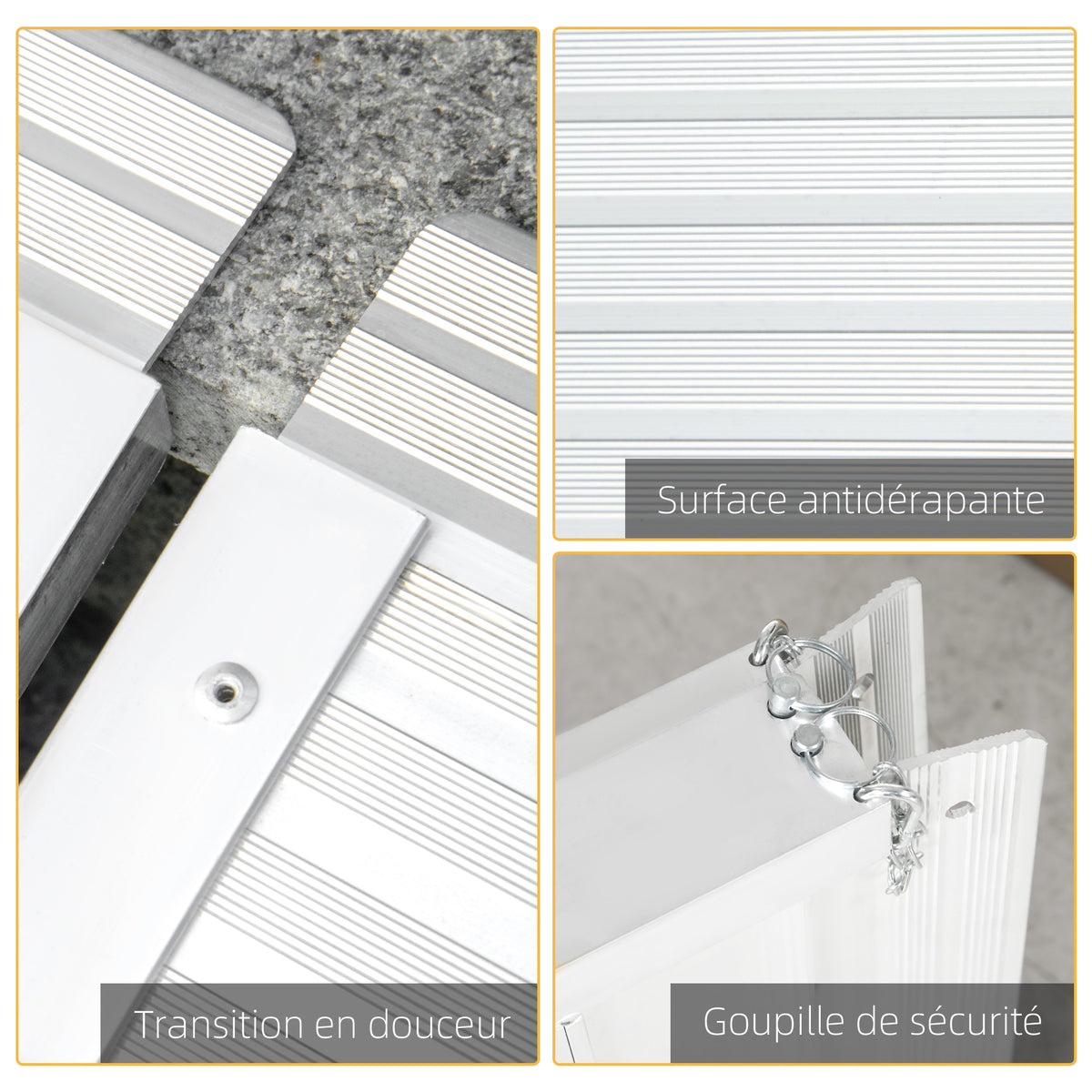 Rampa de carga rampa de acceso para silla de ruedas plegable antideslizante capacidad de carga 270 kg