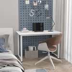 Table d'ordinateur table de salle à manger 120L x 60l x 76H cm Multifonction Grand Plateau Blanc cadre en métal