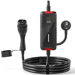 Chargeur Voiture Électrique Type 2 3,7kW [5m, 6/8/10/13/16A] Câble de Recharge Portable Écran LCD Retardateur Noir