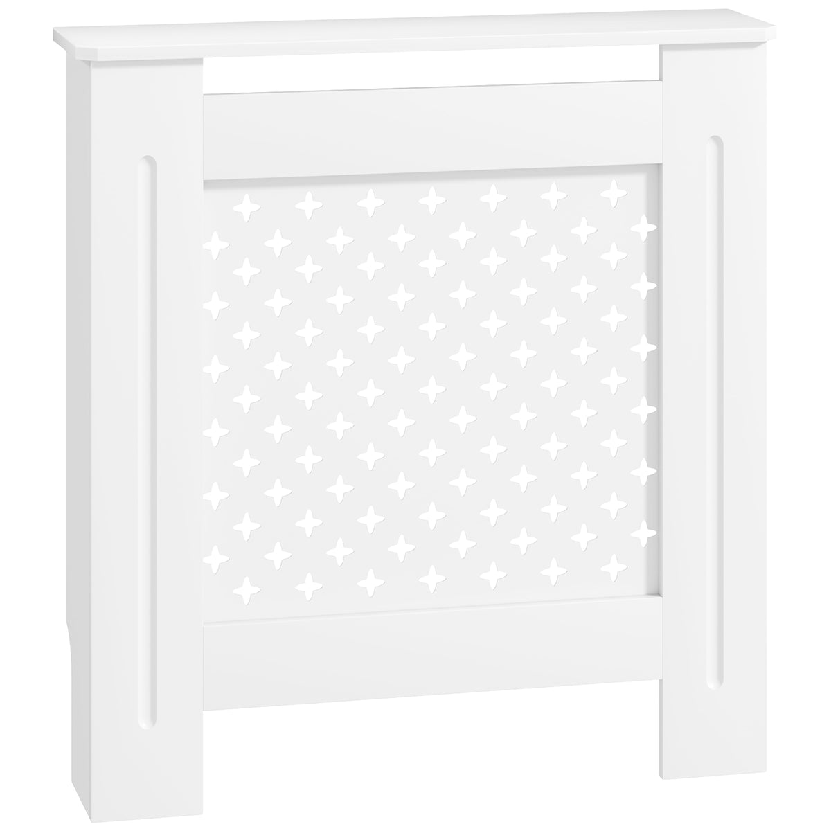 Couvercle de radiateur cache radiateur grille croisée pour salon chambre à coucher en bois 78l x 19P x 82H cm blanc
