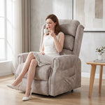 Fauteuil releveur électrique massage par vibrations et chaleur, fauteuil relax électrique en velours, 80x160x82cm, beige