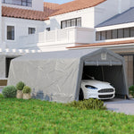 Tente garage carport dim. 6,2L x 3,3l x 2,4H m acier galvanisé robuste PE haute densité 150 g/m² imperméable anti-UV