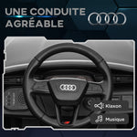 Voiture électrique pour enfants Licence Audi Q8 e-tron Sportback 12V télécommande, phares, musique, klaxon, 3-4 ans Gris